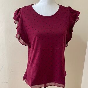Style & Co Coral Dot Top